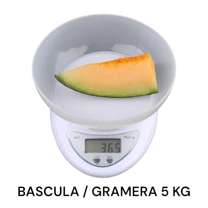Pesa Bascula Gramera Digital 5kg Recipie