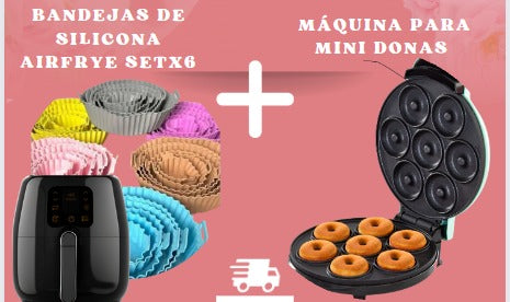 COMB MOLDE SILICONAX6 + MAQUINA MINIDONA