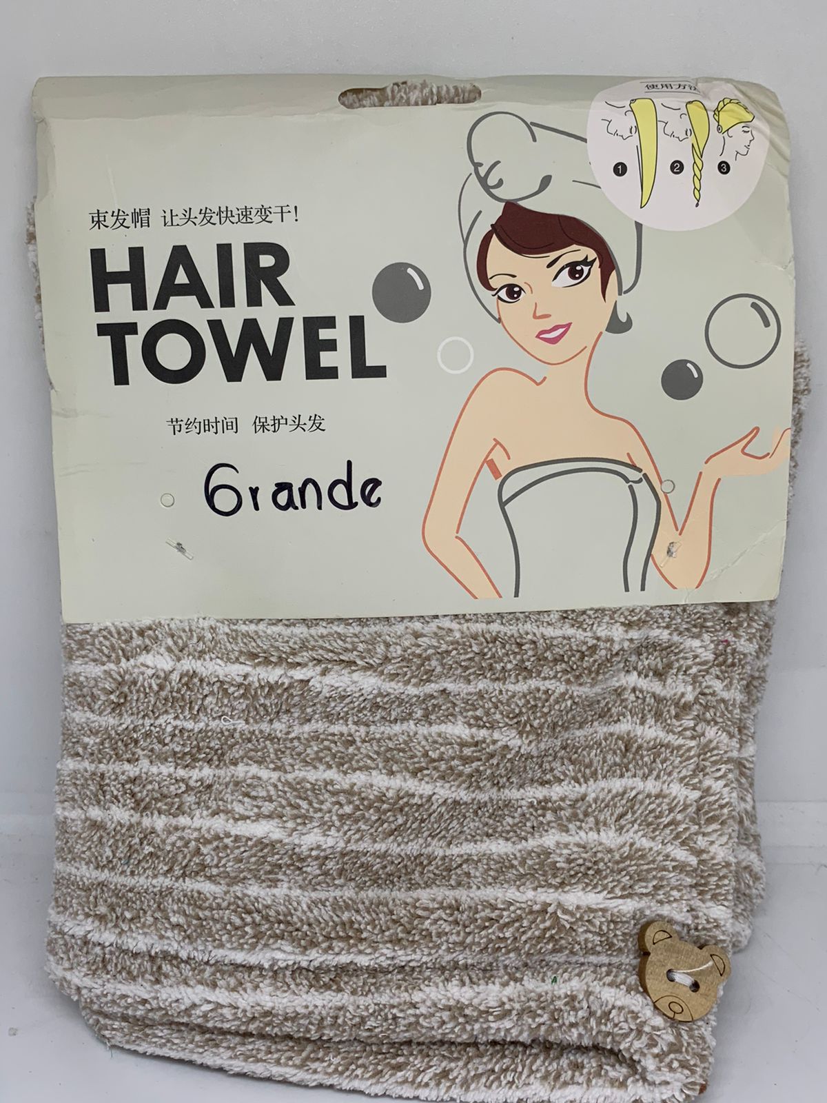 Toalla diseños Cabello Microfibra Grande