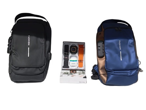 Combo bolso canguro+caja reloj audifonos