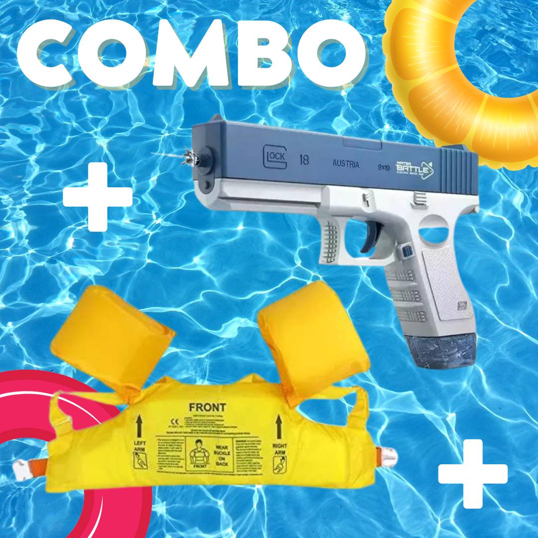 Combo flotadores + pistola de agua