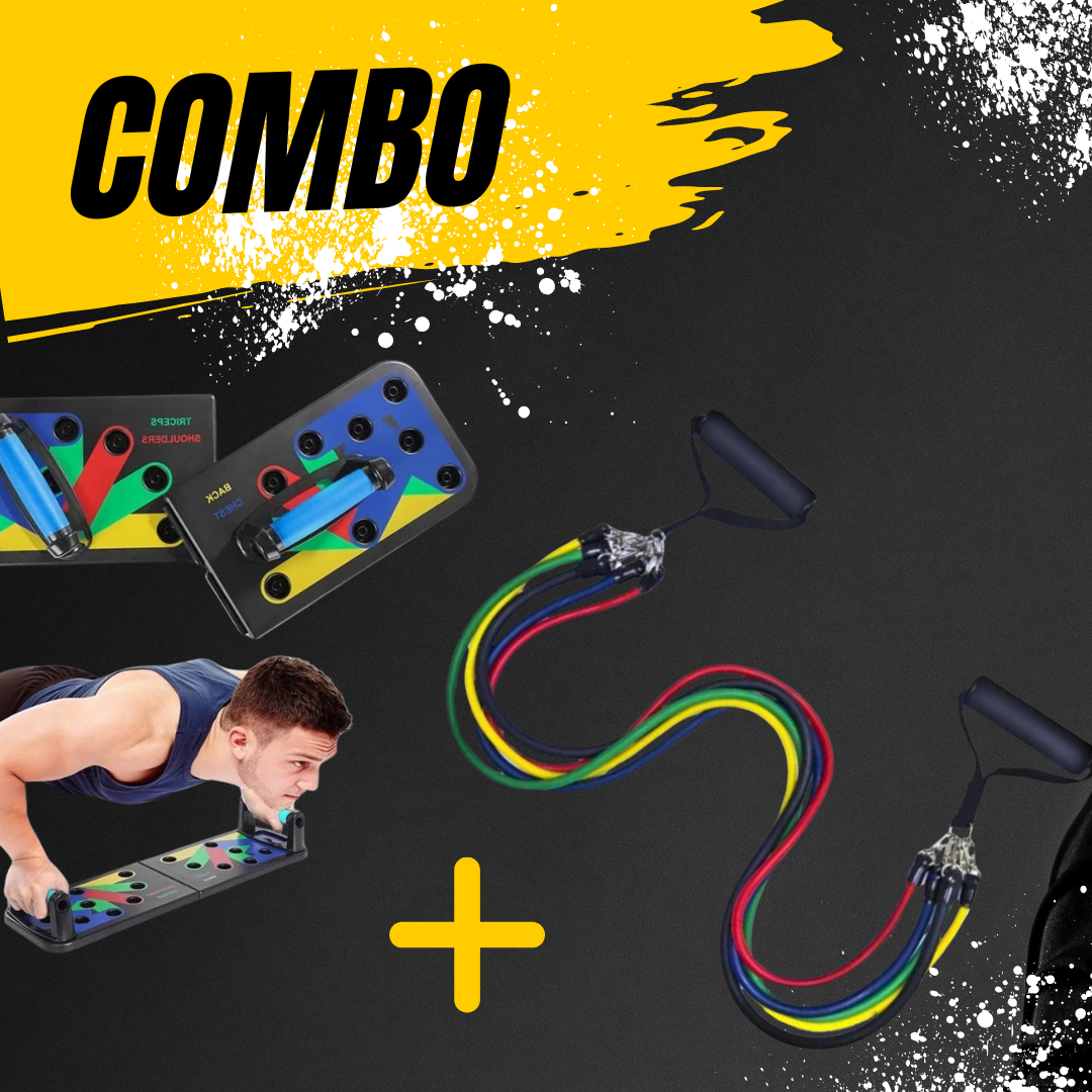 Combo tabla push up+bandas x11