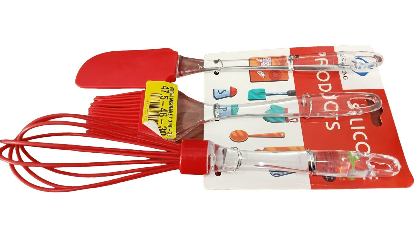 Kit herramientas de cocina silicona x3