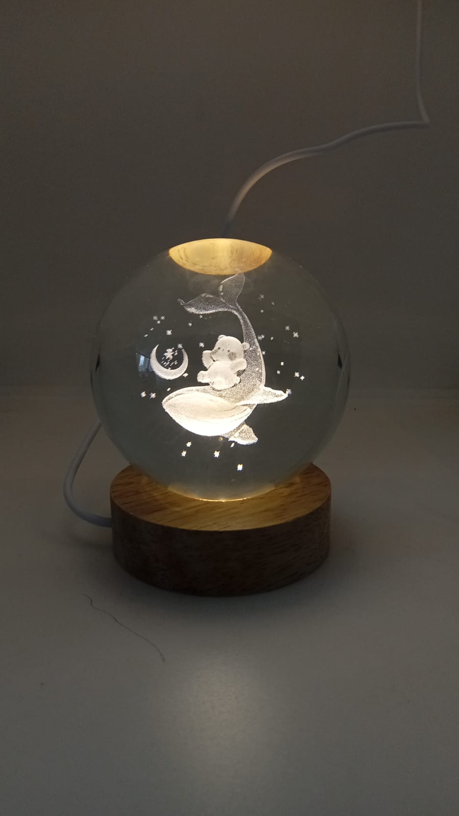 lampara esfera cristal 3D