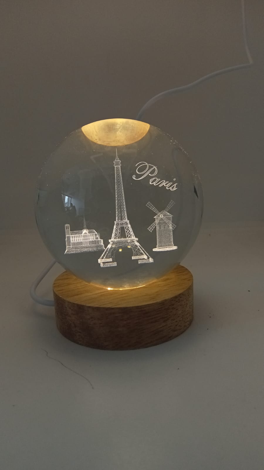 lampara esfera cristal 3D