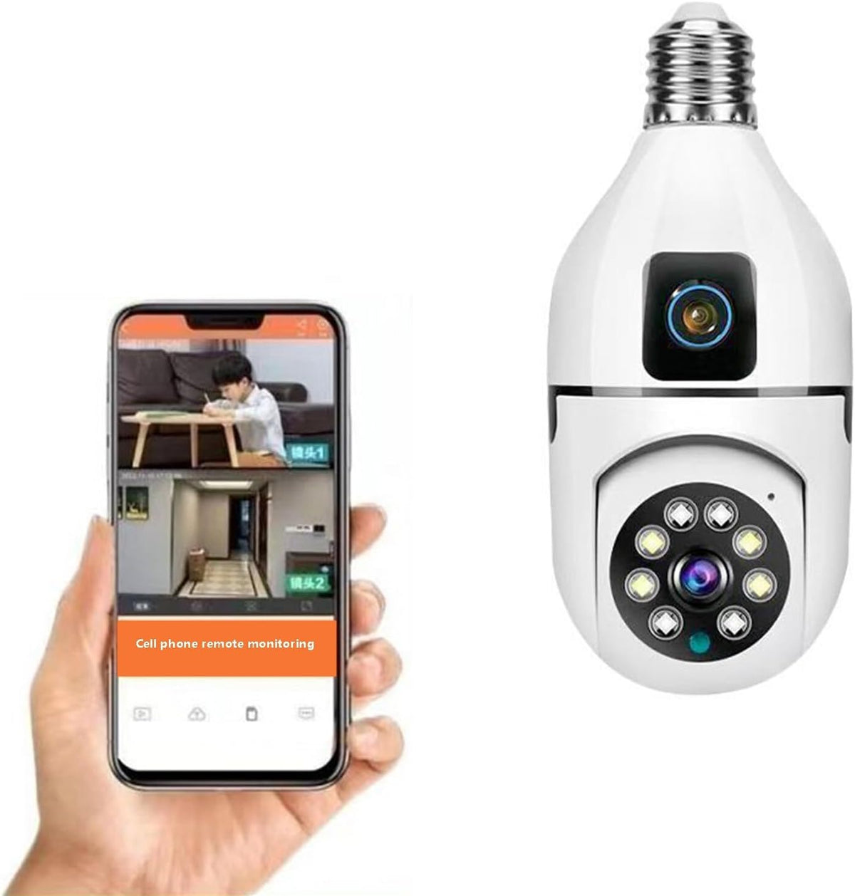 Cámara De Seguridad Wifi Bombillo Doble