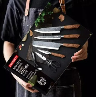 Juego de 6 cuchillos de chef profesional