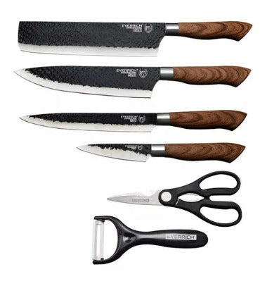 Juego de 6 cuchillos de chef profesional