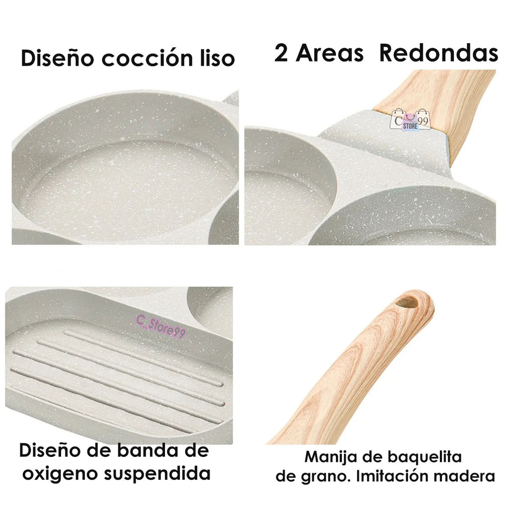 Sartén Parilla 3 en 1 Antiadherente