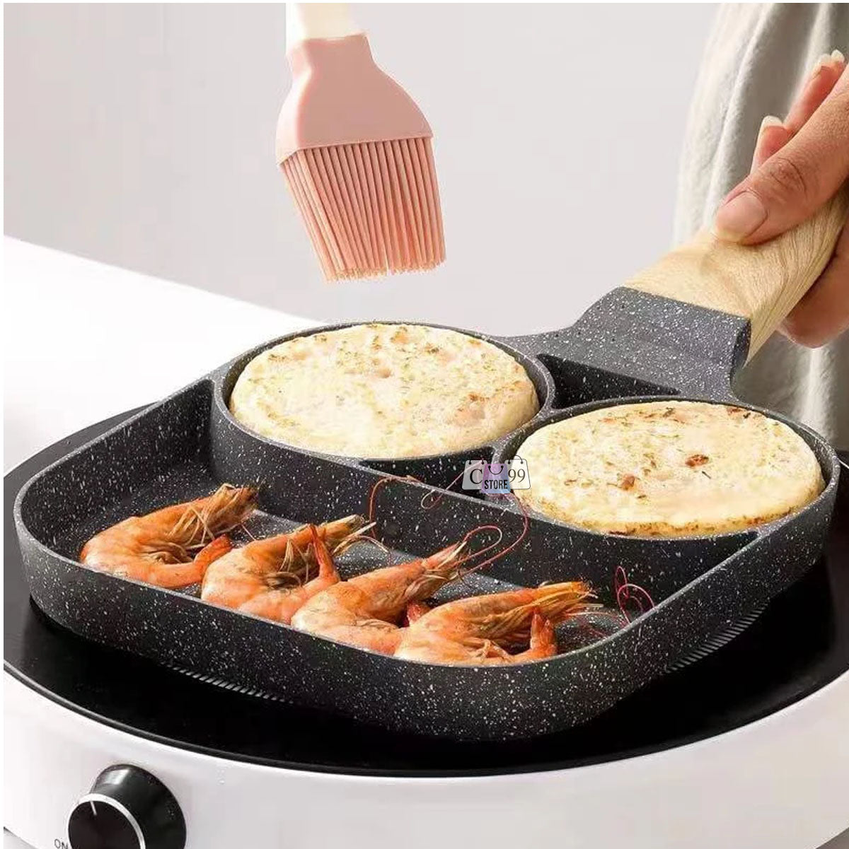 Sartén Parilla 3 en 1 Antiadherente