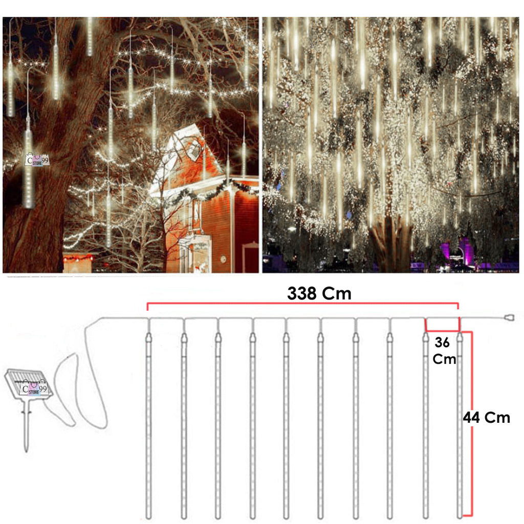 Meteoro Solar Luces De Navidad 8 Tubos