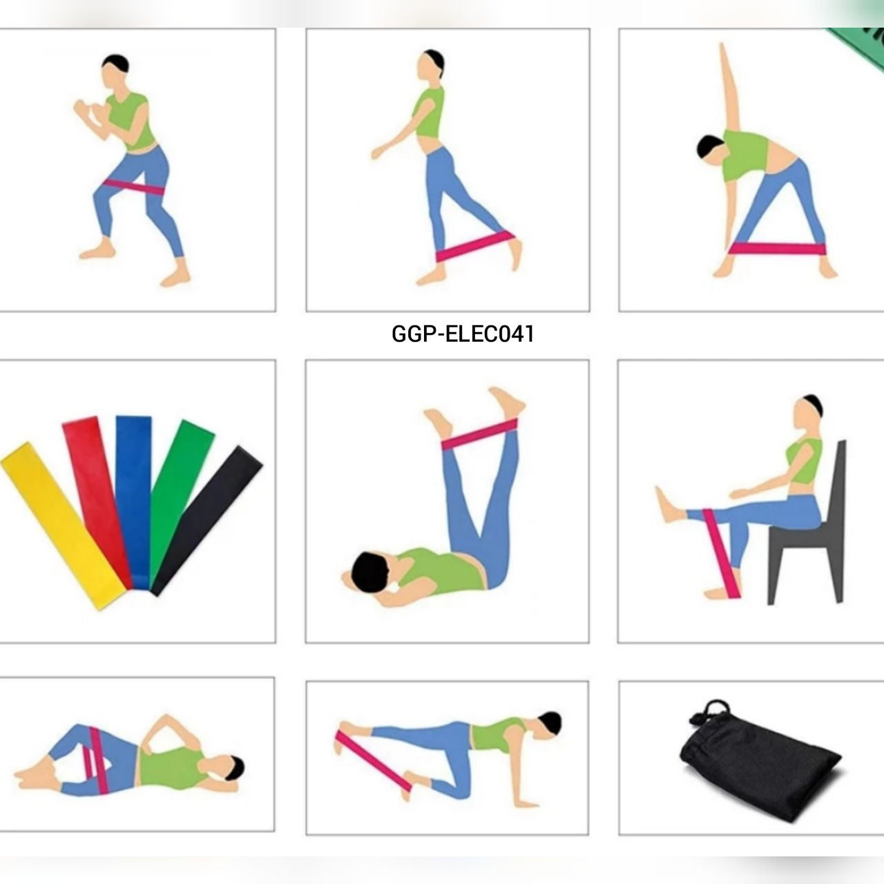 COMBO RUEDA ABDOMINAL + BANDAS X5