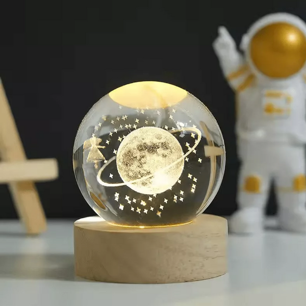 Lámpara LED 3D de galaxia con base para noche