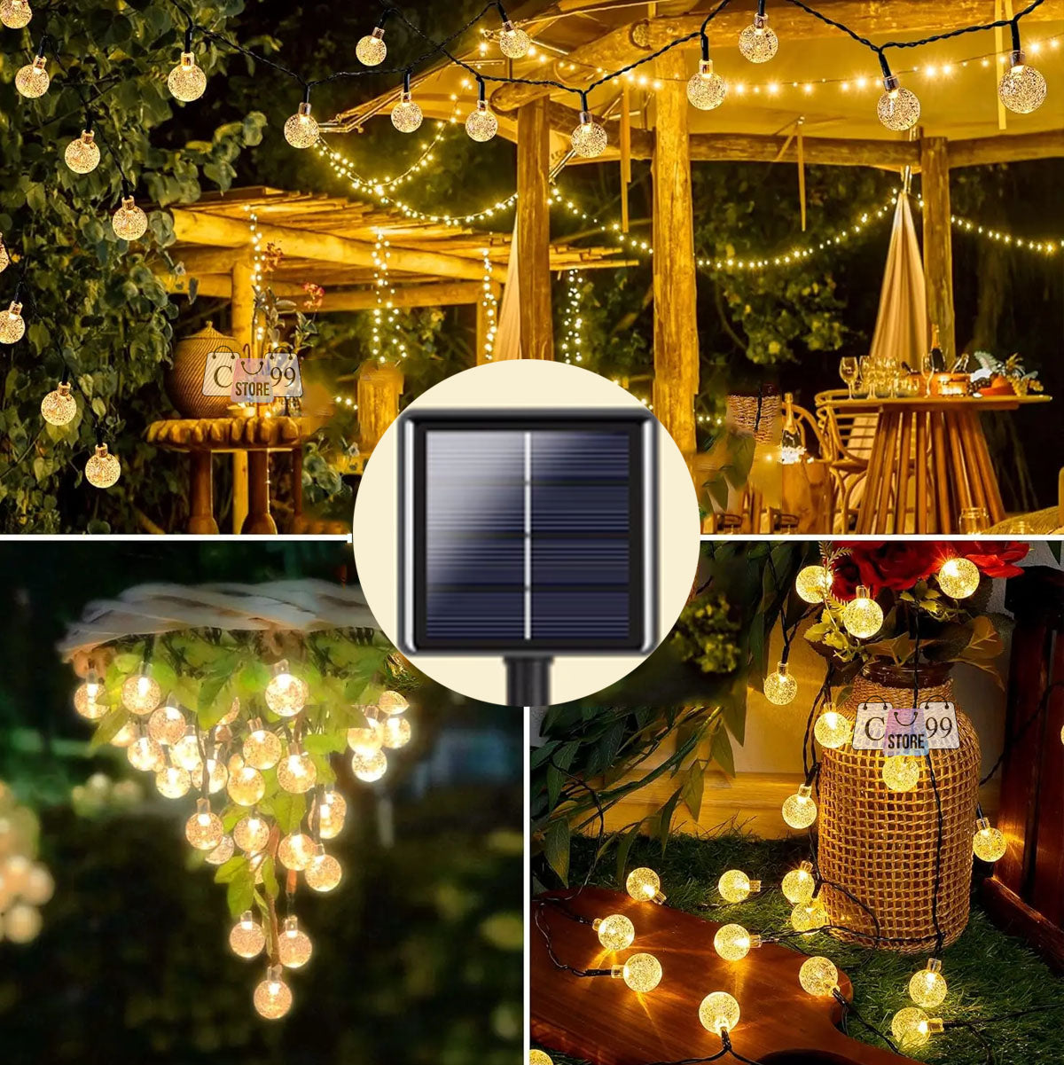 Instalación Solar Luces Hada Bola burbuj