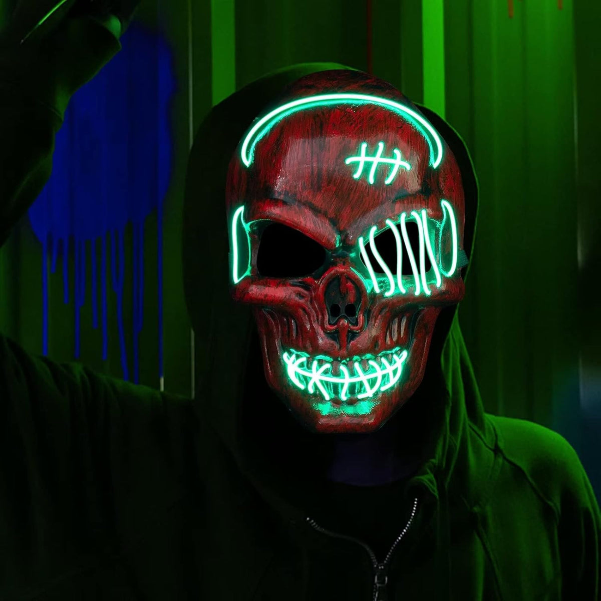MASCARA CALAVERA LED HALLOWEEN