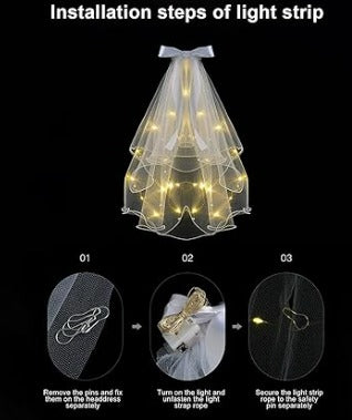Velo de novia LED