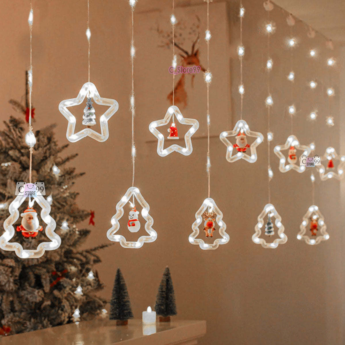 Luces Navideñas Estrella y Árbol Figuras