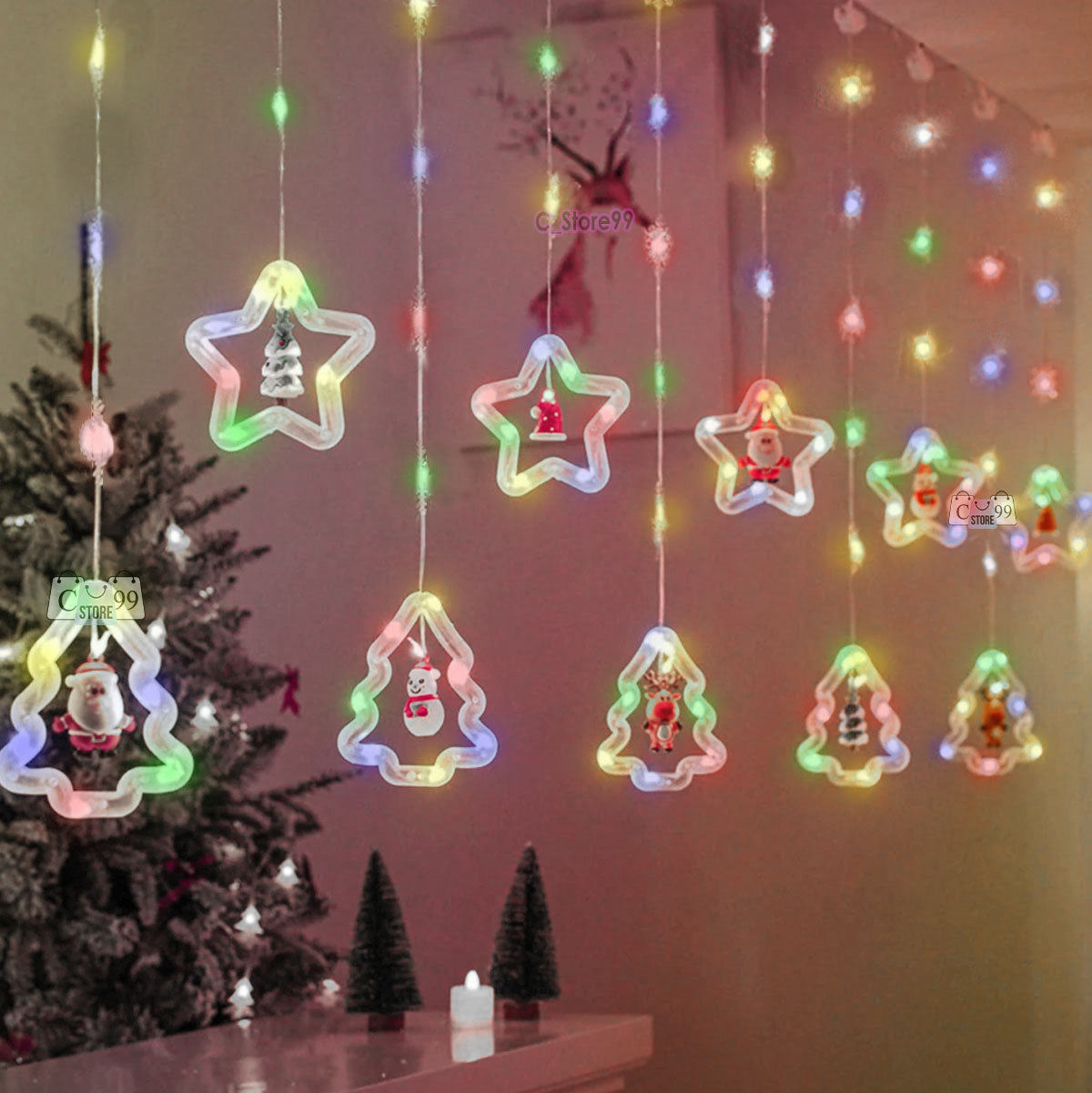 Luces Navideñas Estrella y Árbol Figuras