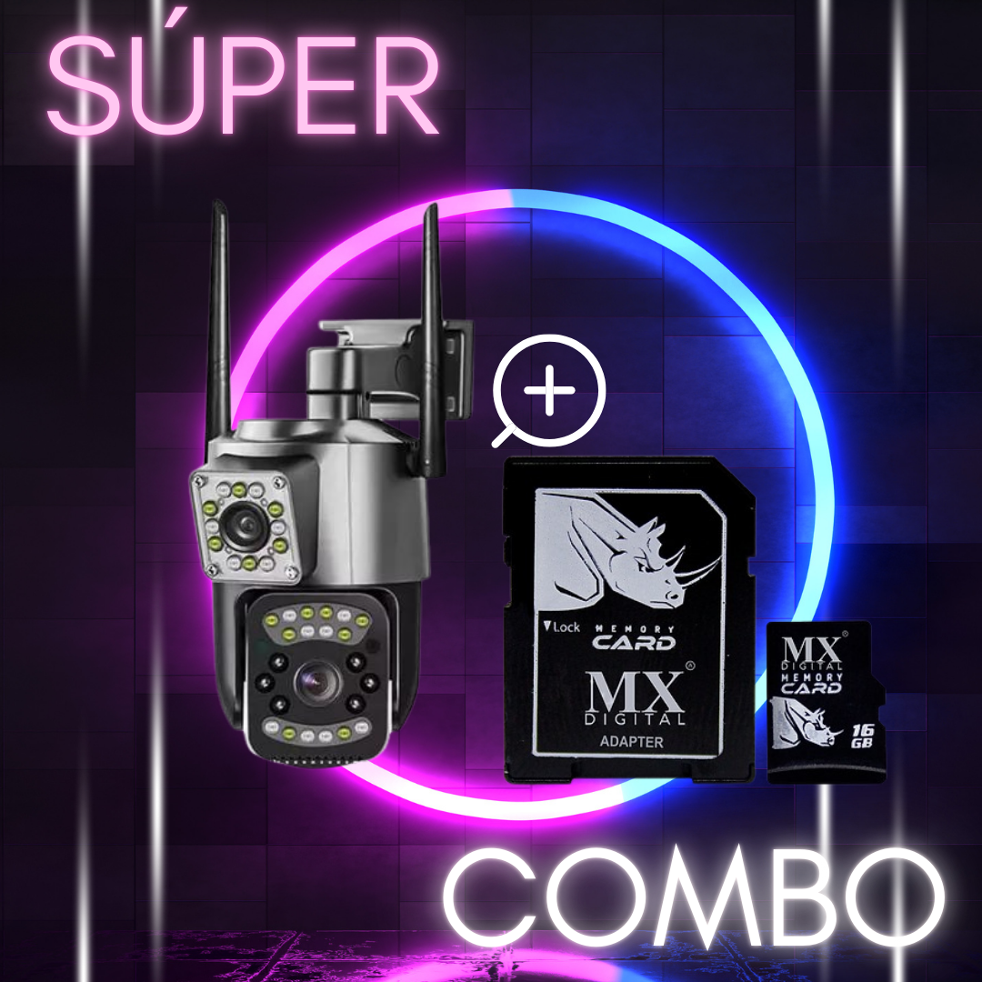 Combo Cámara Seguridad PTZ+Micro SD C10