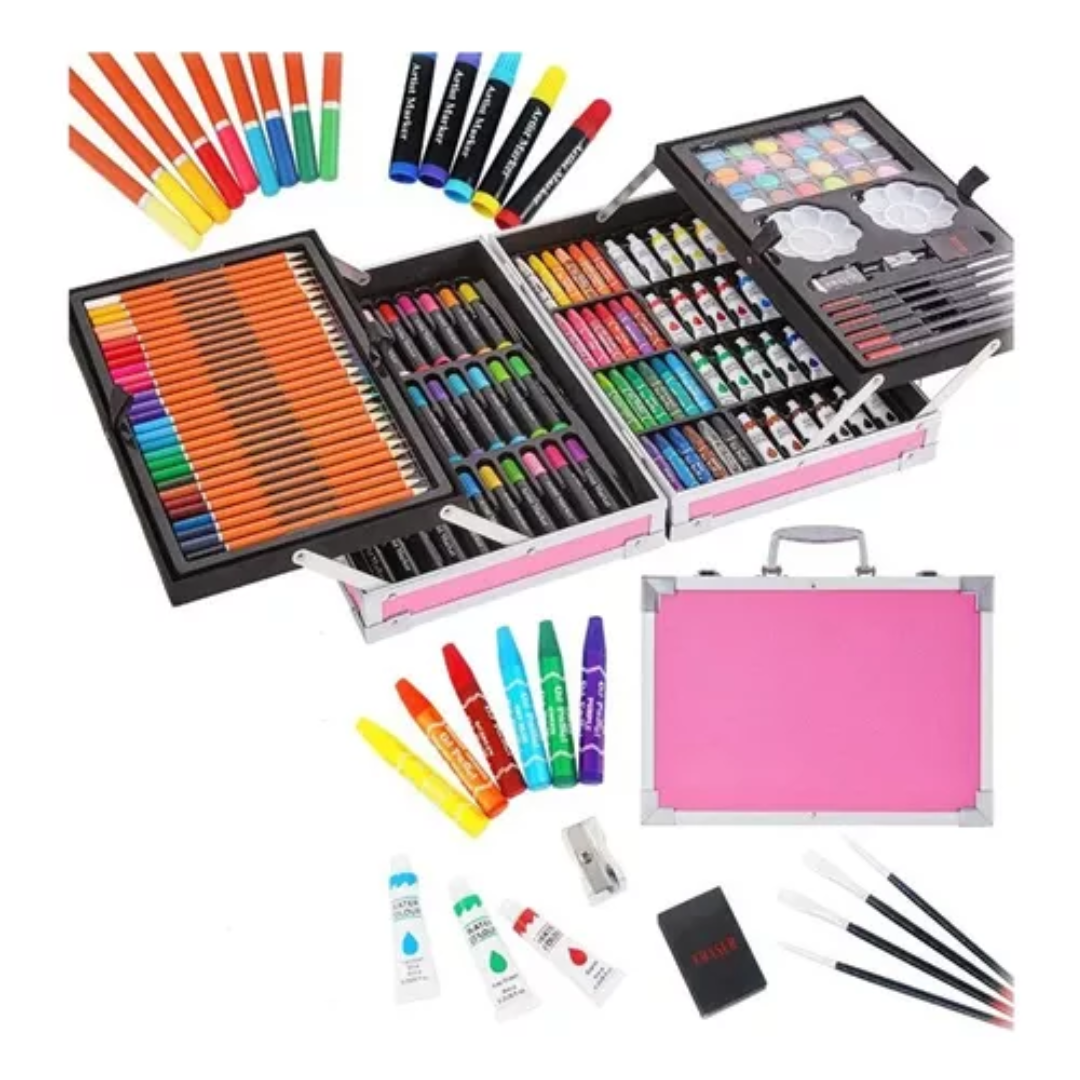 Set Arte Caja Lujo Aluminio 145 Pzs