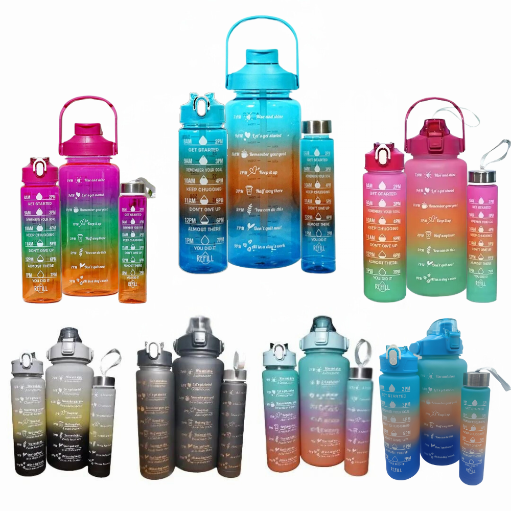 Set De 3 Termos Botella De Agua Motivaci