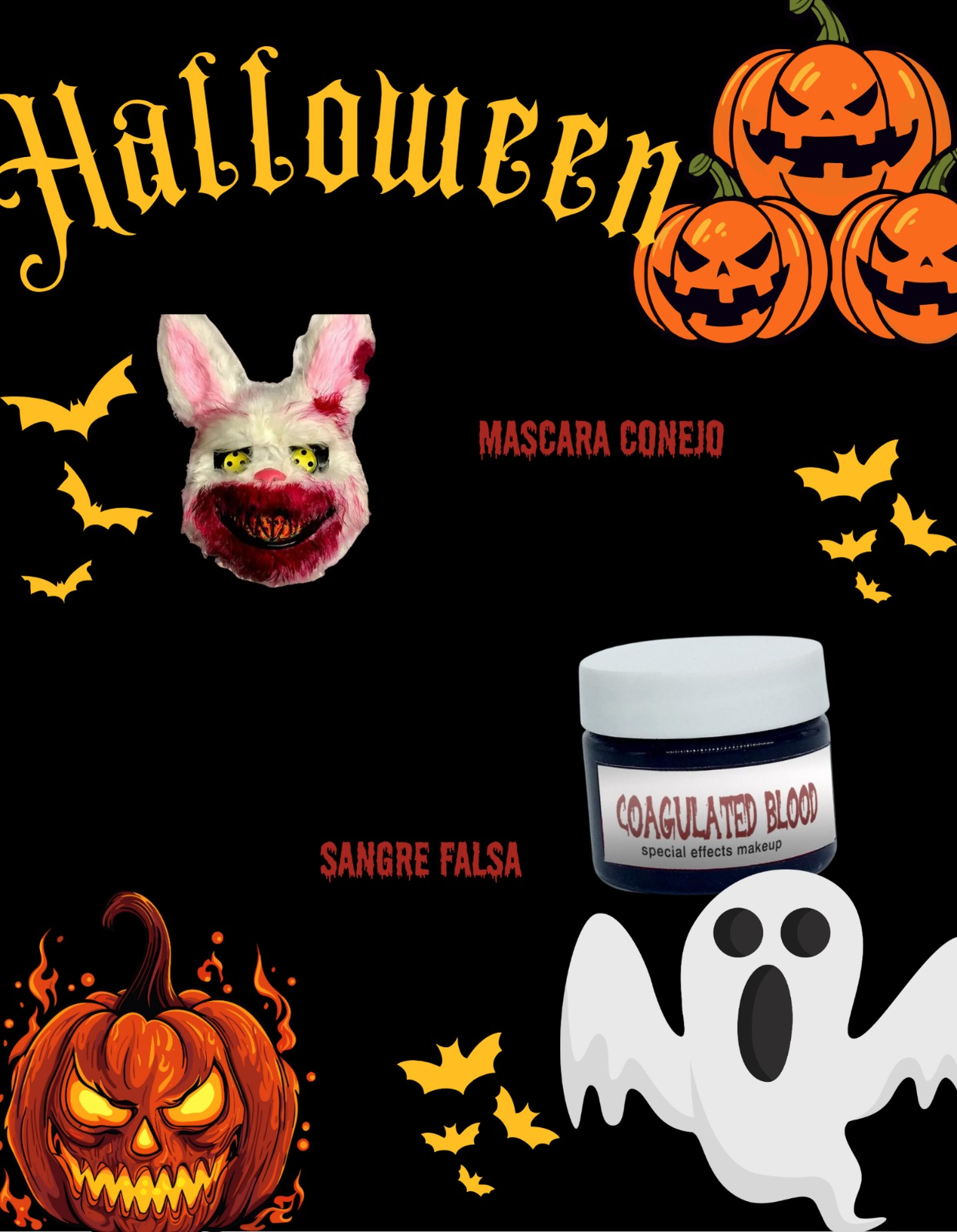 COMBO MASCARAS + SANGRE FALSA