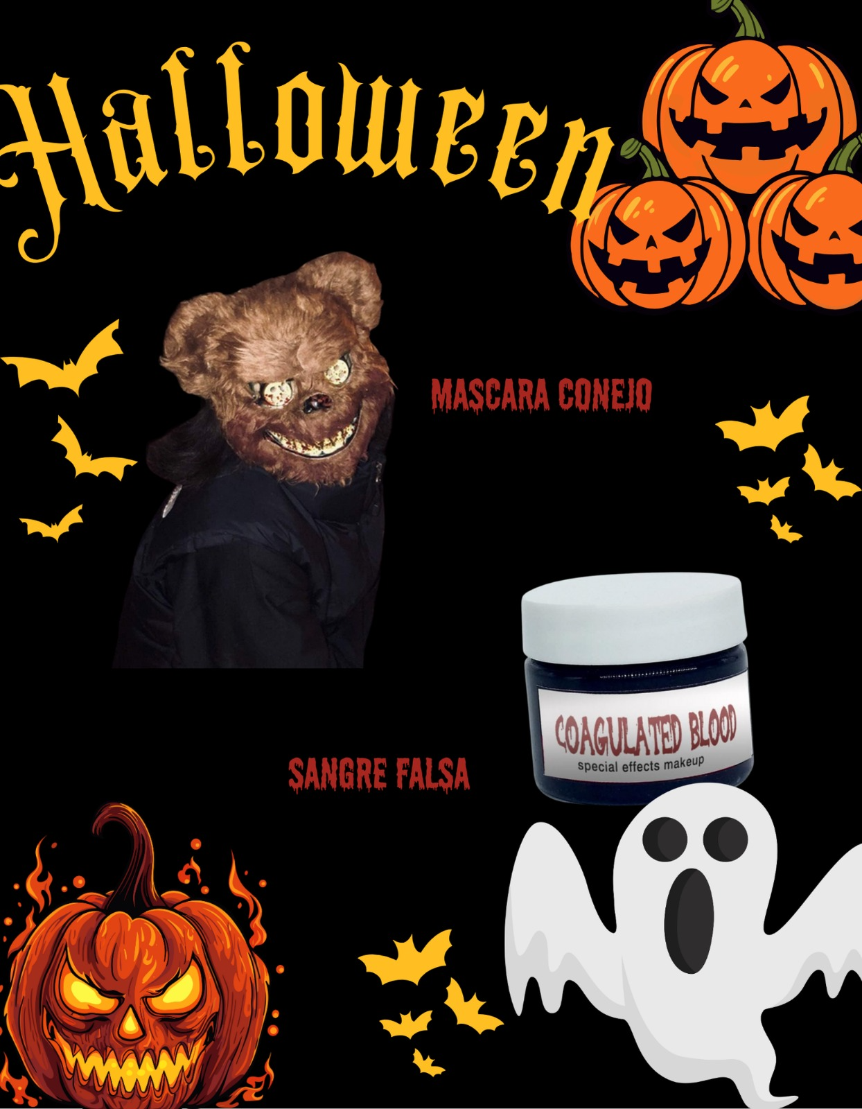 COMBO MASCARAS + SANGRE FALSA