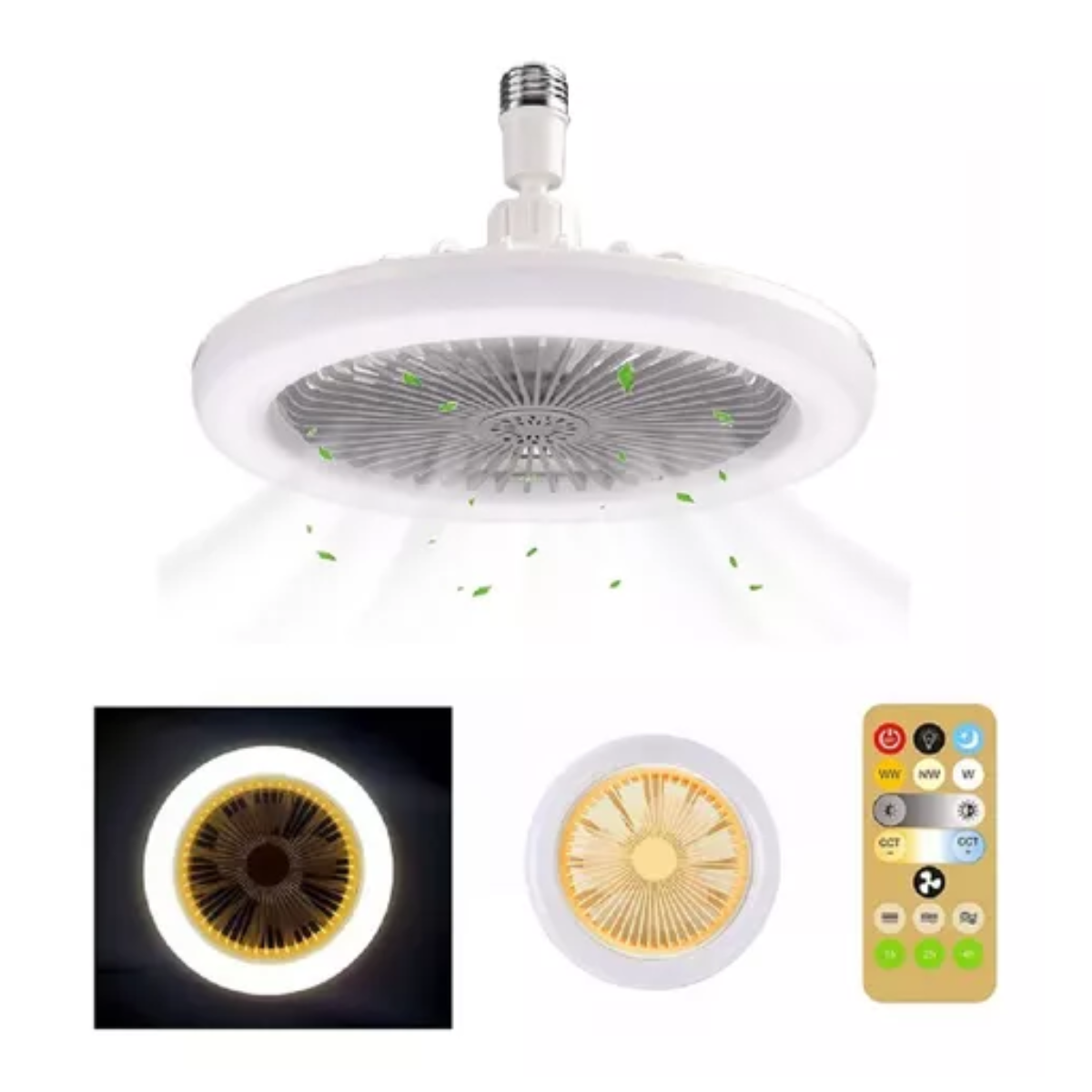 Ventilador con luz y control mod grande