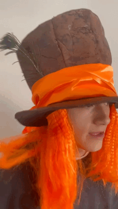 Sombrero Crazy Hatter con peluca
