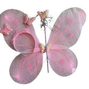 Alas Hada Mariposa + Vincha + Varita