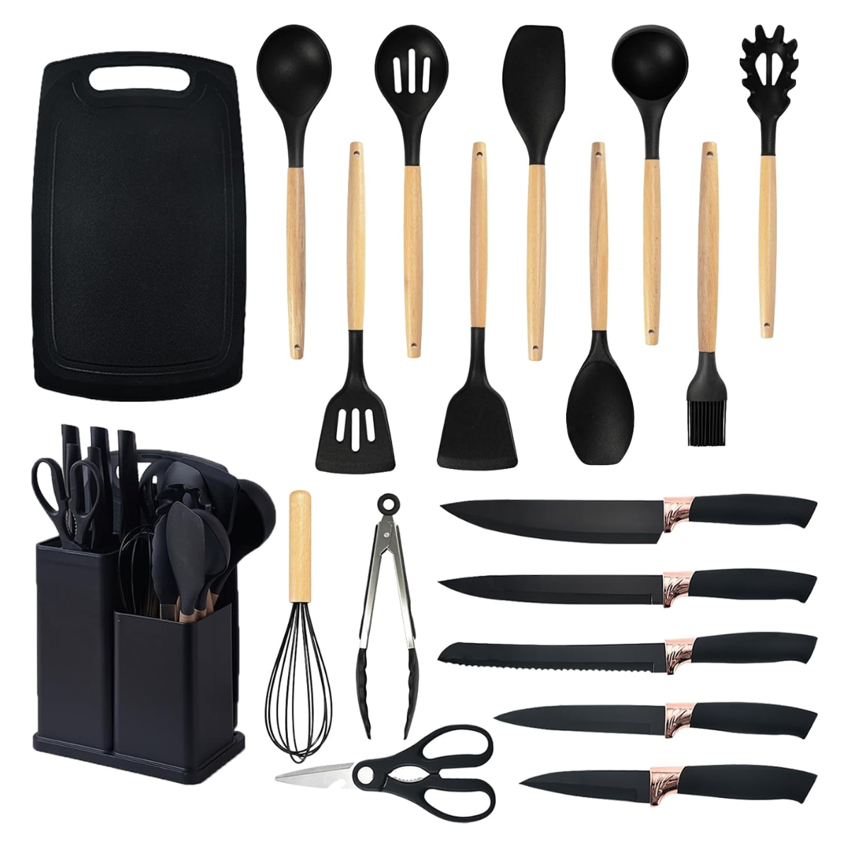 Set cucharones y accesorios cocina 19pz