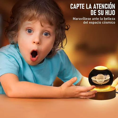 LAMPARA DE CRISTAL DE SATURNO