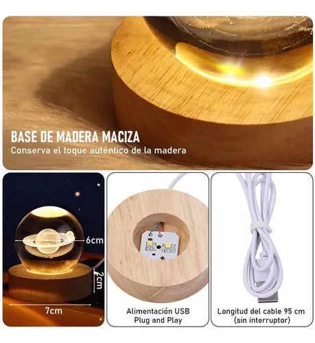 LAMPARA DE CRISTAL DE SATURNO