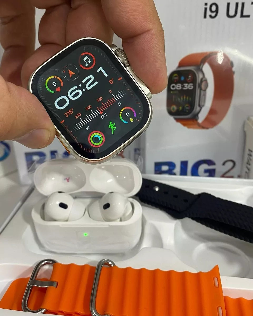 Combo bolso canguro+caja reloj audifonos