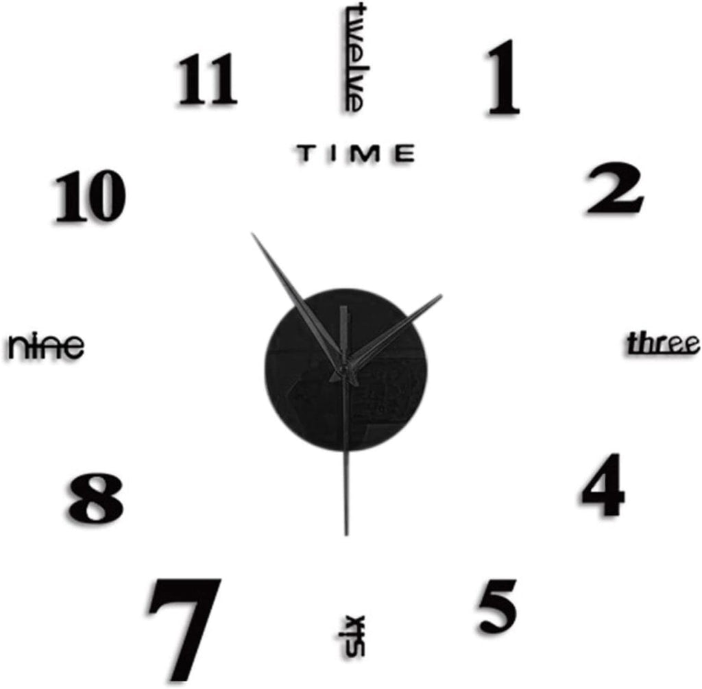 Reloj de pared 3d de 60cm negro modelo 1