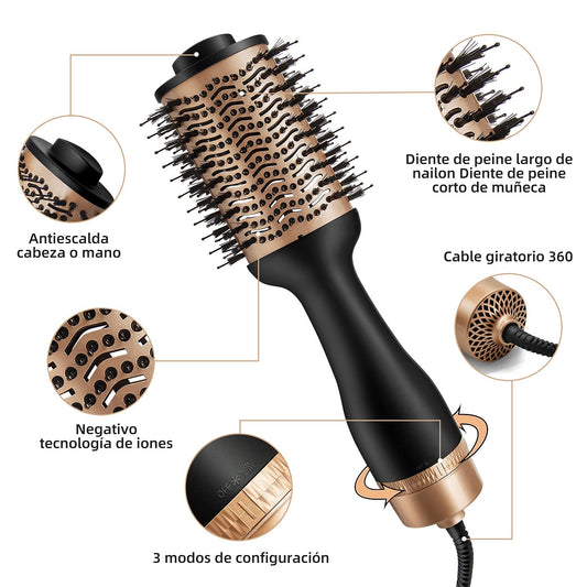 Cepillo Secador Alisador keratin