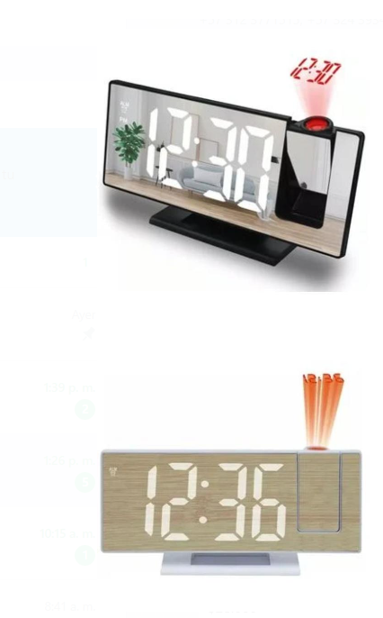 Reloj digital con proyector