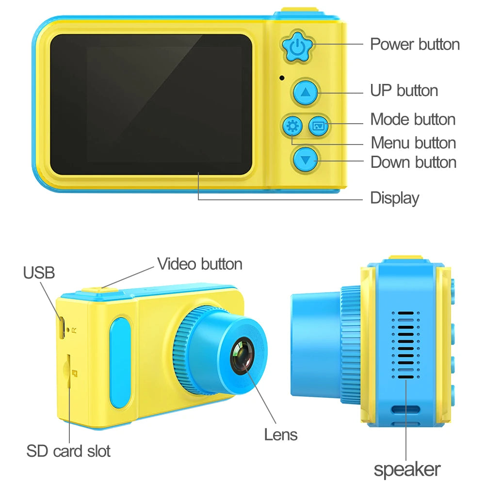 Camara digital infantil pantalla 2 pulga