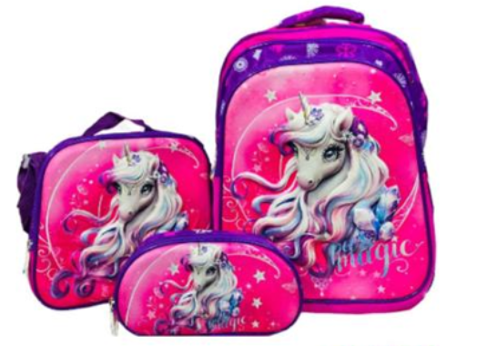 Combo: maleta-lonchera y cartuchera niña