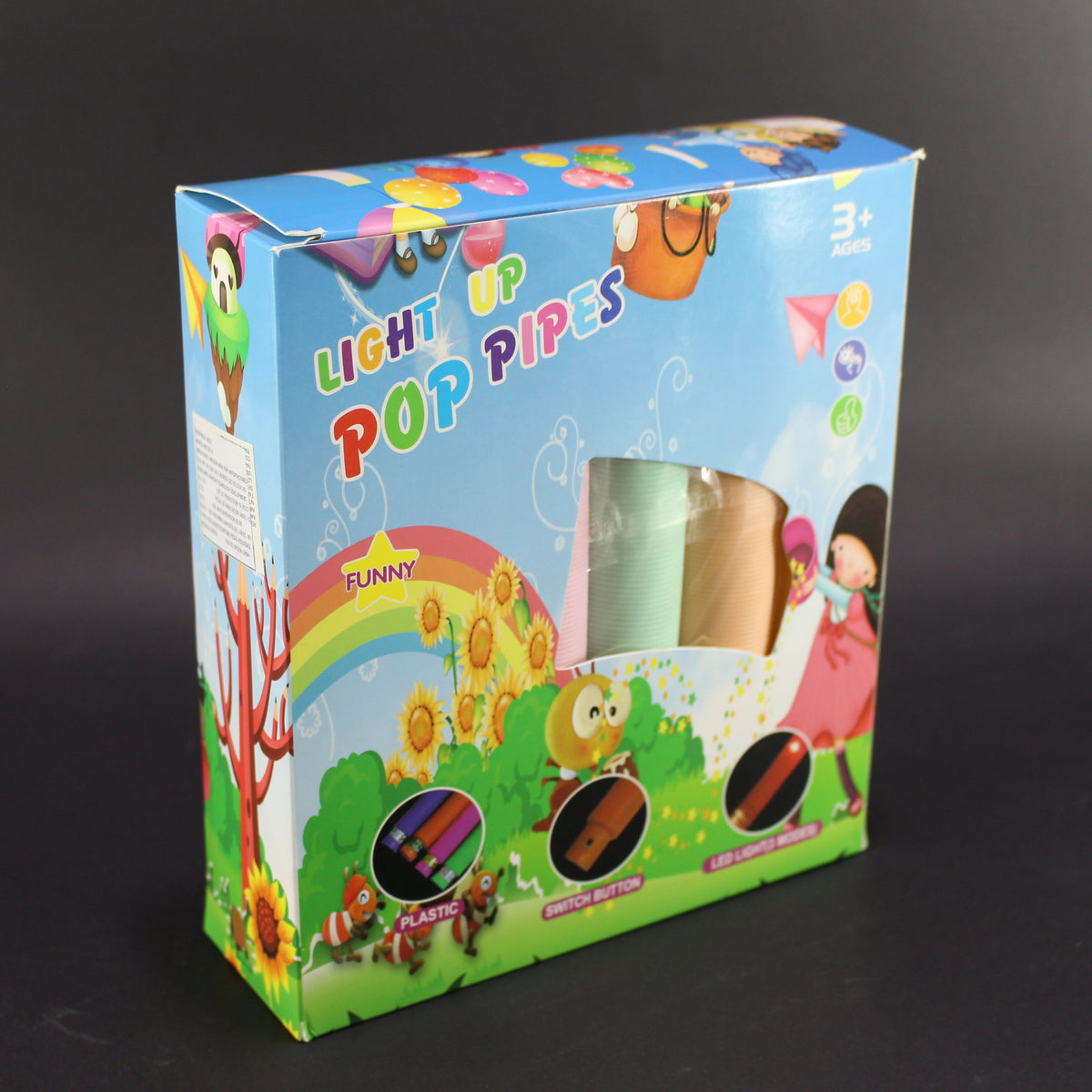 Pop tube colores Claros con luz x1
