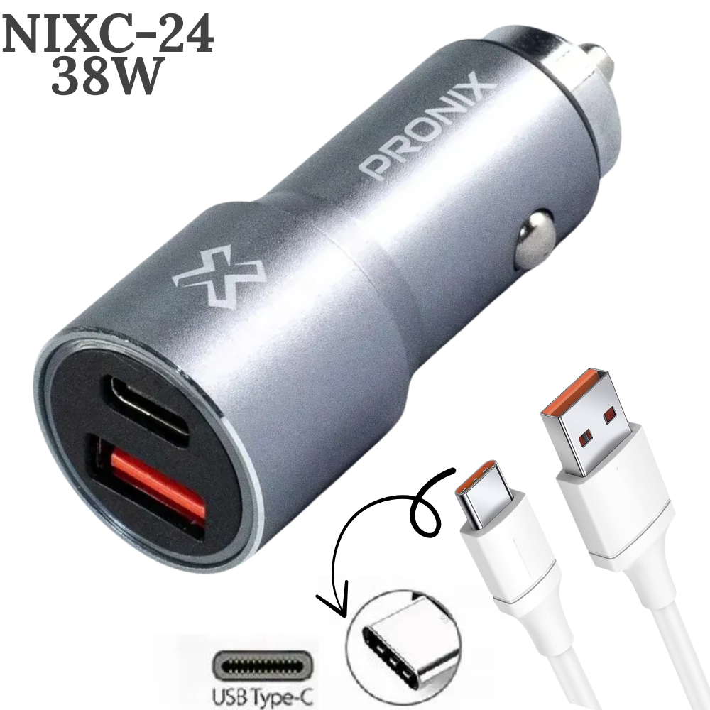 Cargador Para Carro 38W Cable Tipo C