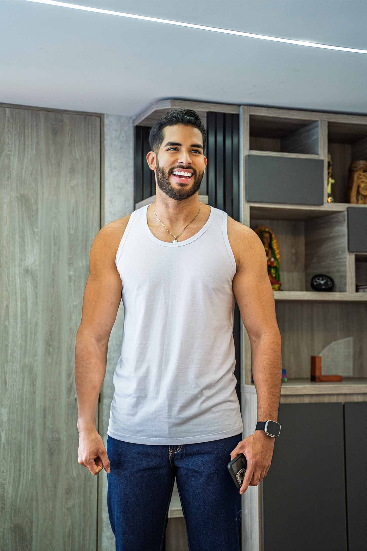 Camiseta esqueleto duo blanco peinado
