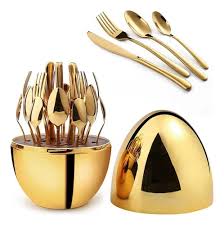 Set de cubierto 24p base huevo corona