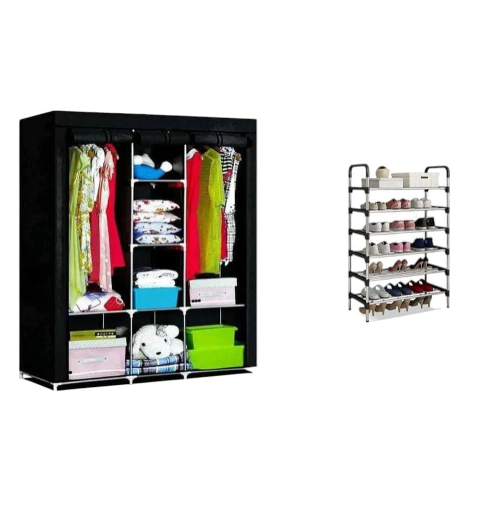 Combo armario 88130 y zapatero 6 niveles