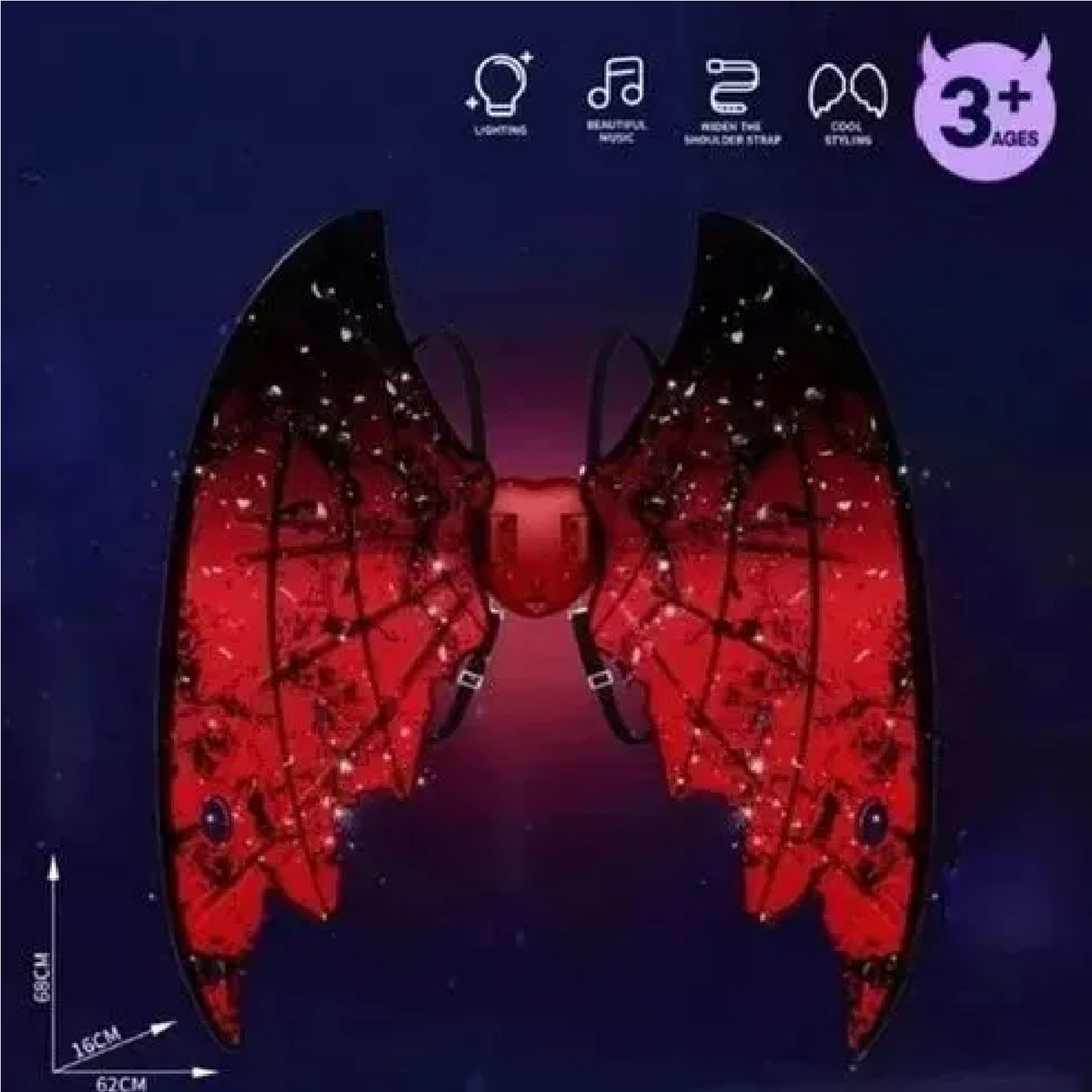 Alas Angel Luces Rojas