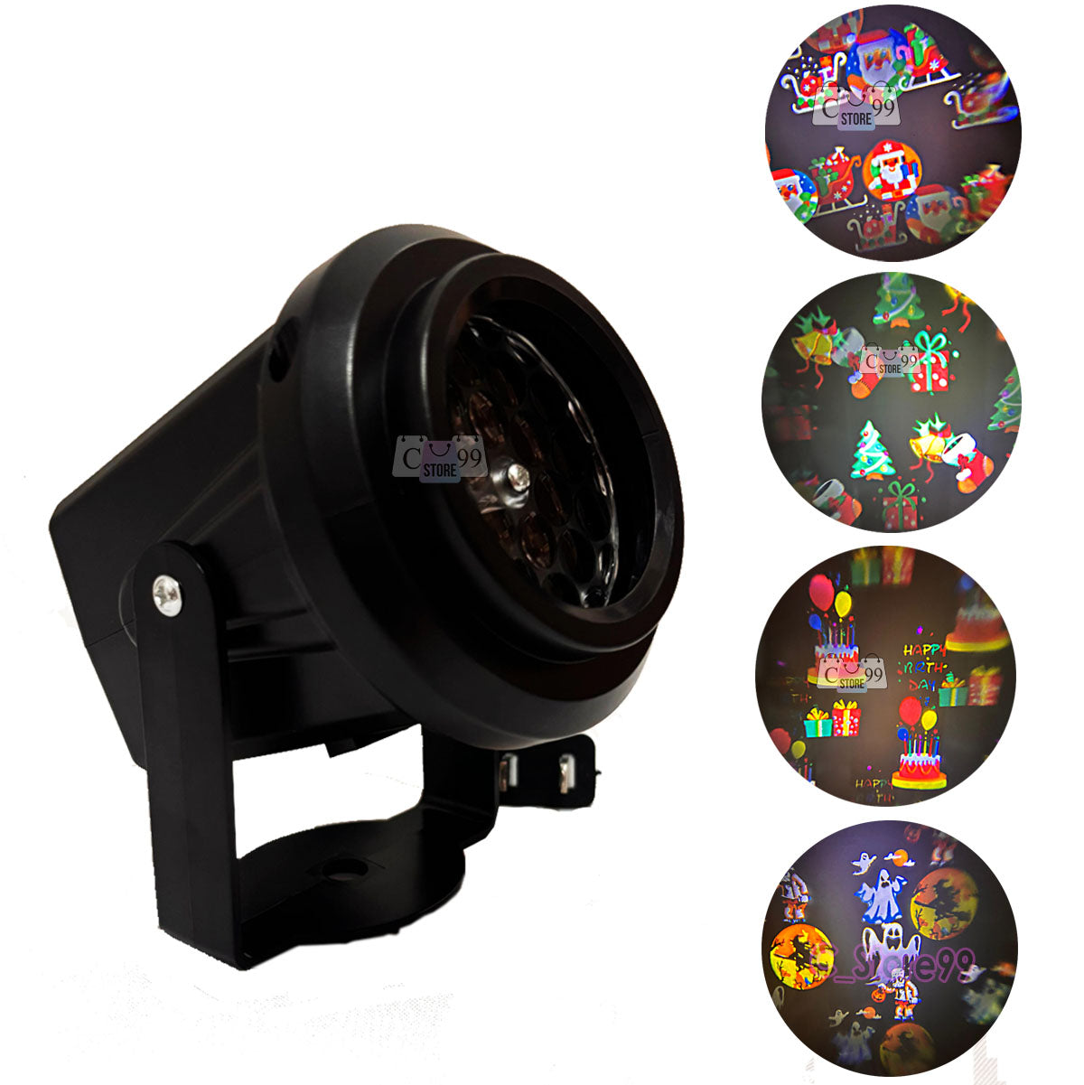 Proyector Figuras Navideñas 4 Tarjetas