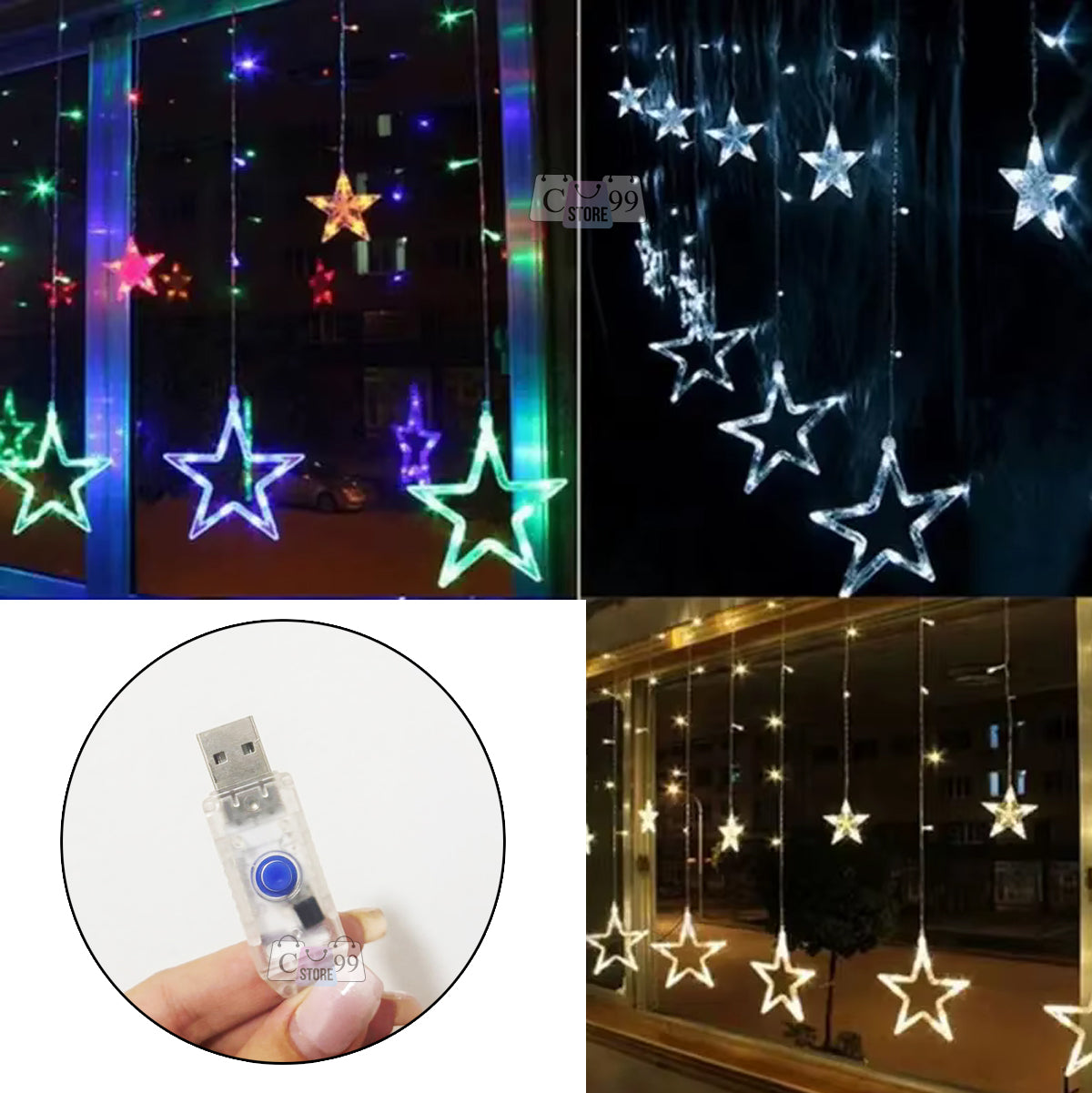 Cadena De Luces Led Punta Estrella 4m