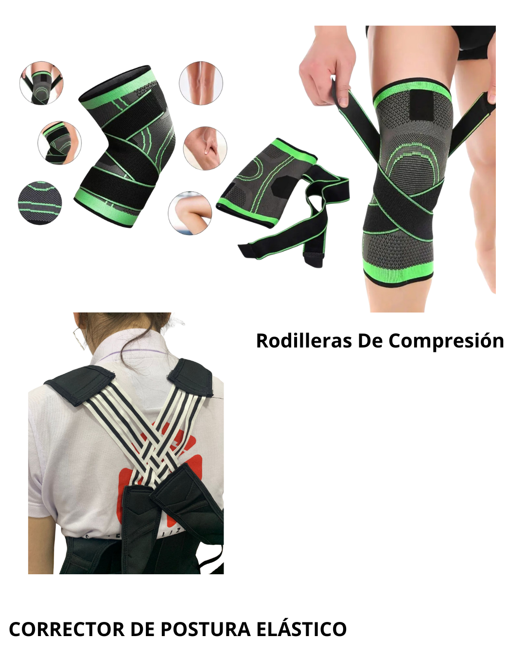 Combo corrector postura rodillera comp