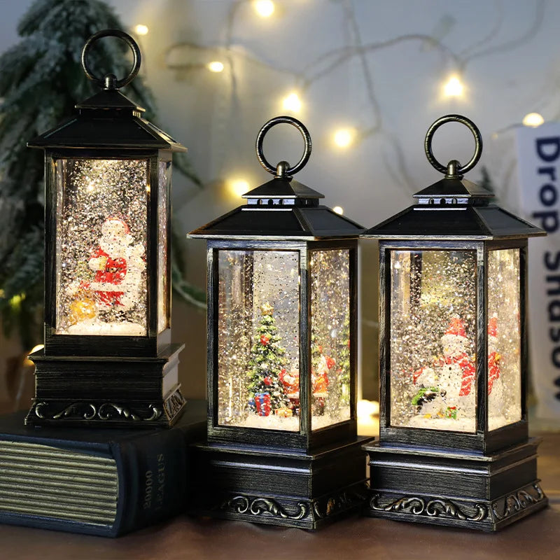 Farol De Nieve Iluminado
