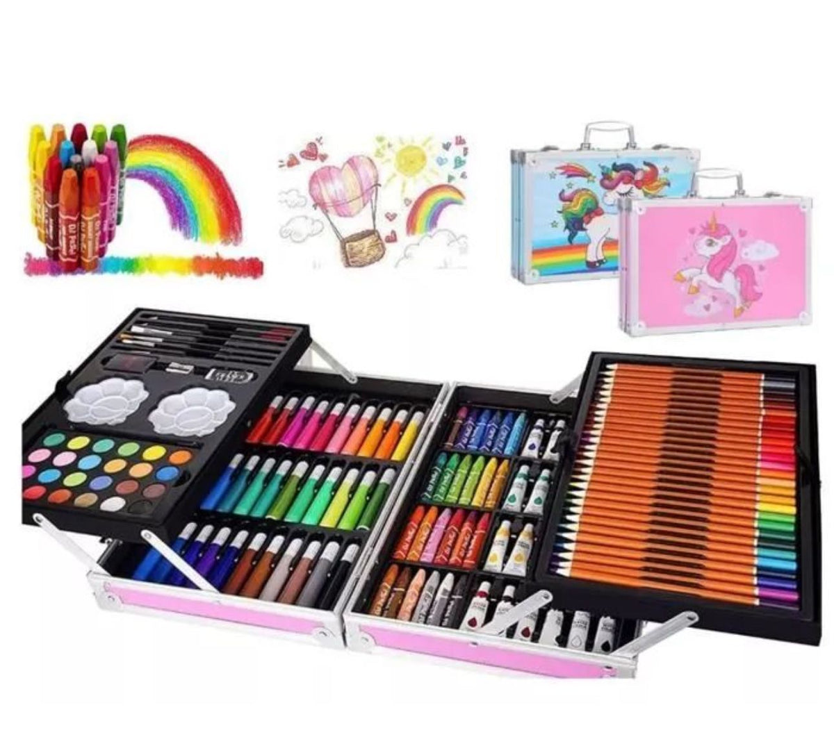 Maleta metalica set arte145 piezas
